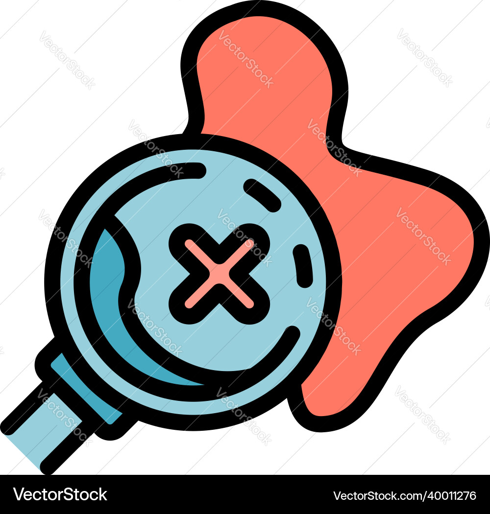 Magnifier and cross on the map icon color outline Magnifier and cross on the map icon color outline Vector Image