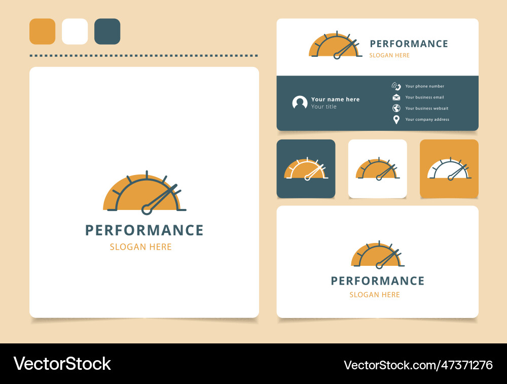 Performance logo design with editable slogan Performance logo design with editable slogan vector image