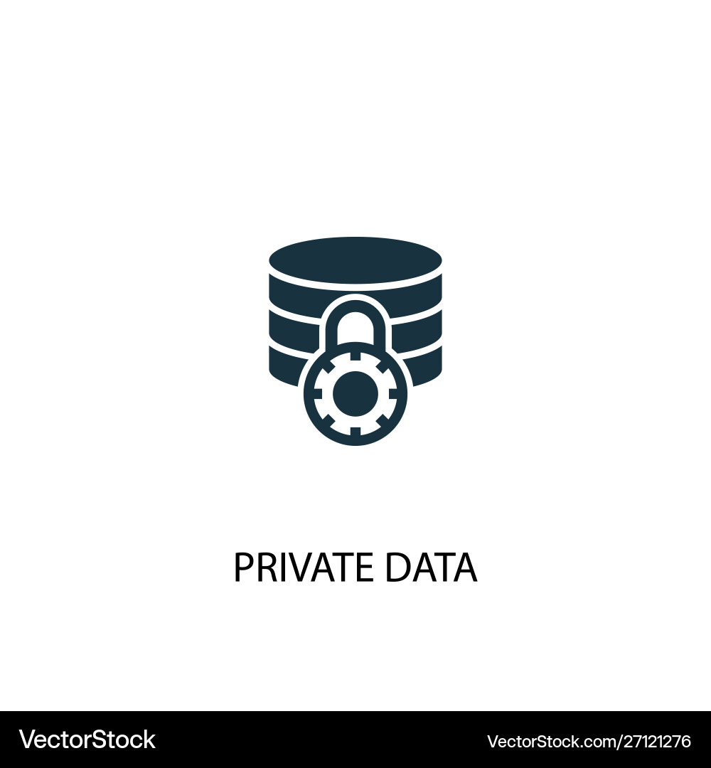Private data icon simple element Vector Image