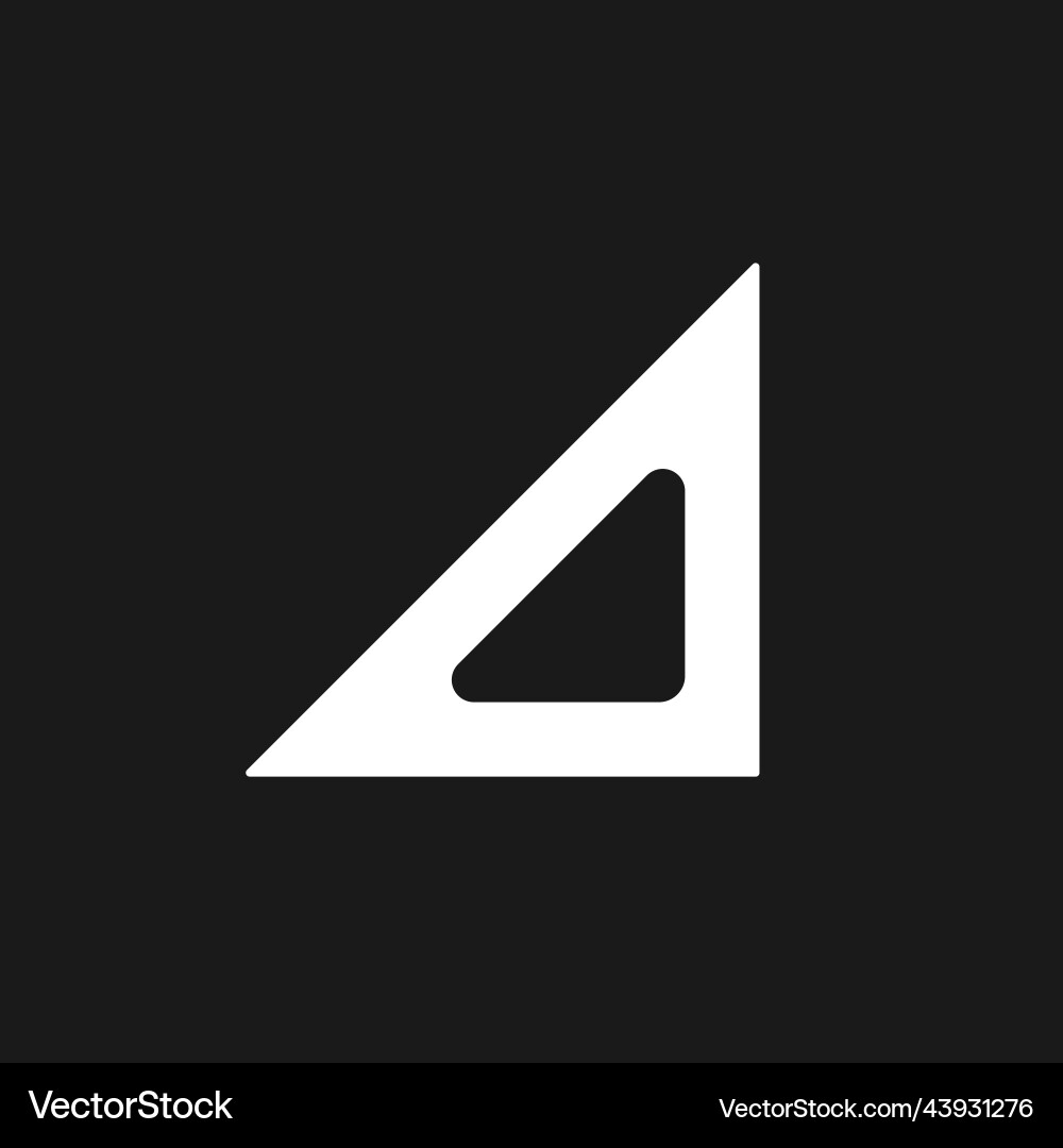 Rectangle ruler dark mode glyph ui icon Vector Image