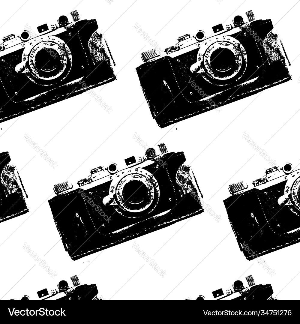 Retro Camera Pattern Vector Image