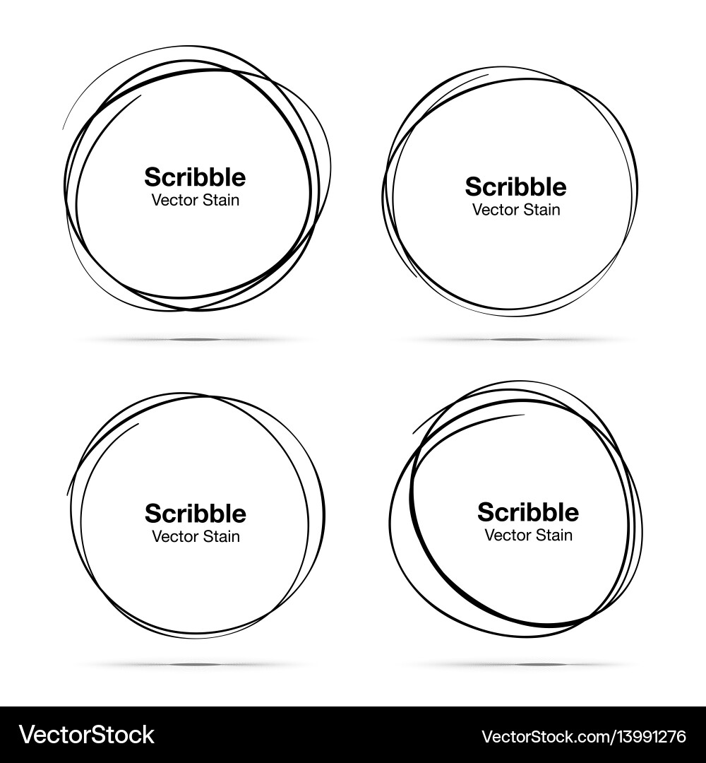 Satz von handgezogenen Scribble Kreisen Satz von handgezogenen Scribble Kreisen vektorbild