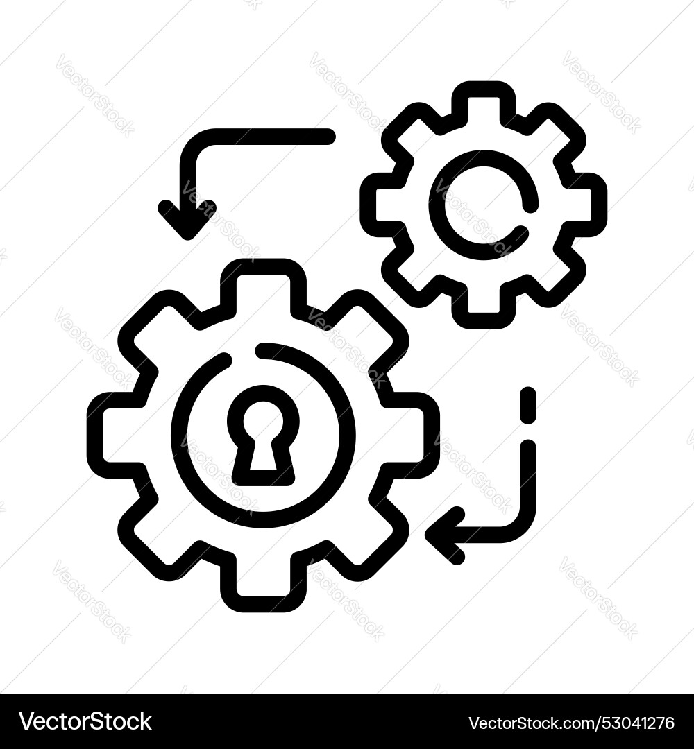 Secure management icon with gear and lock setting Vector Image