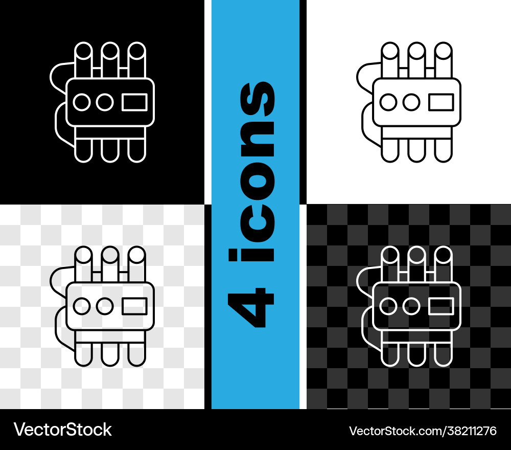 Set line detonate dynamite bomb stick and timer Set line detonate dynamite bomb stick and timer vector image