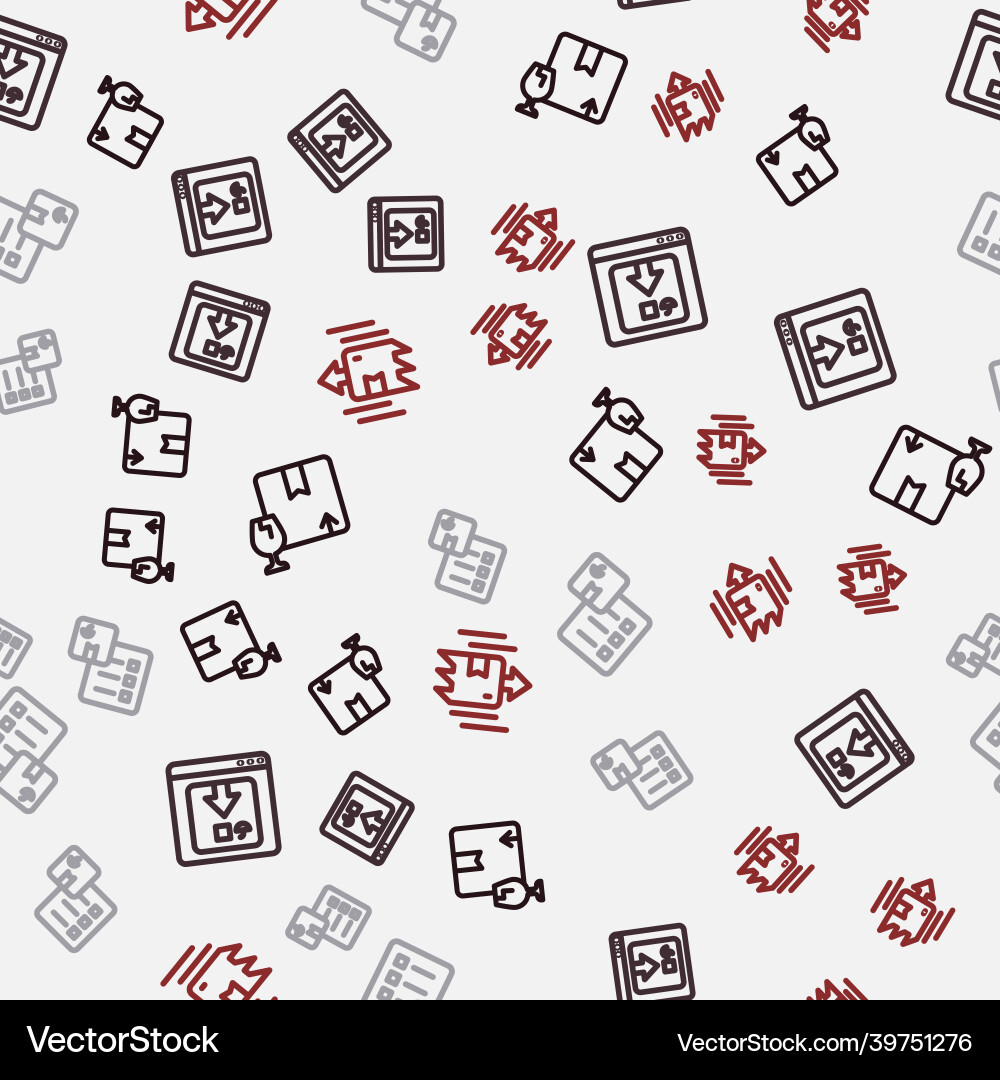 Set line package box with fragile content online Set line package box with fragile content online Vector Image