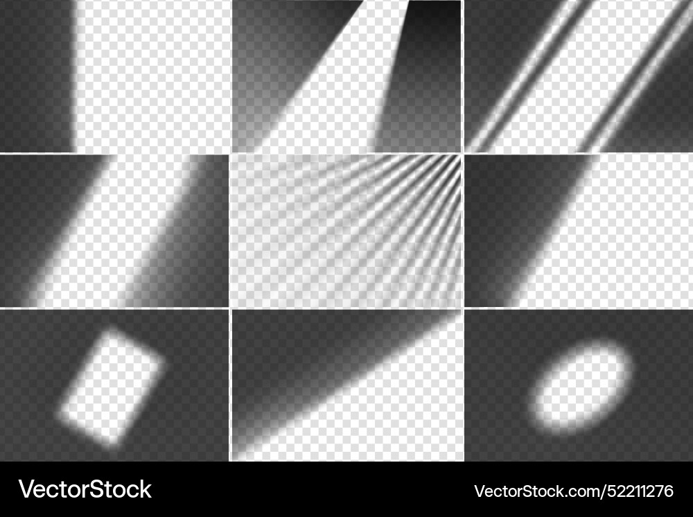 Set minimalistic shadow overlay effect isolated Set minimalistic shadow overlay effect isolated vector image
