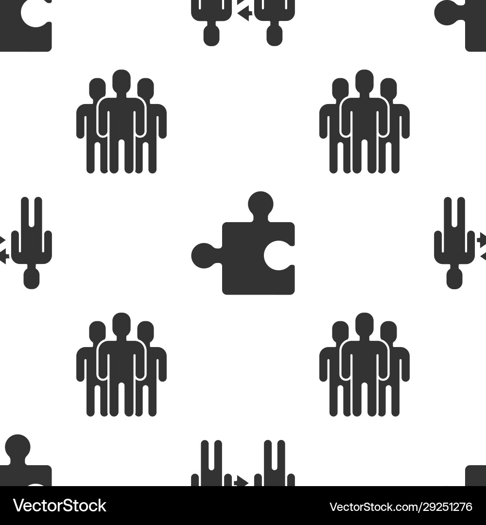 Set project team base piece puzzle and users vector image