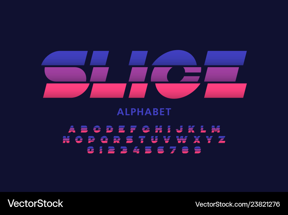 Sliced Font Alphabet - Dynamic Letter Split vector image