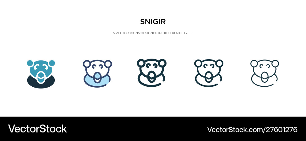 Snigir icon in different style two colored vector image