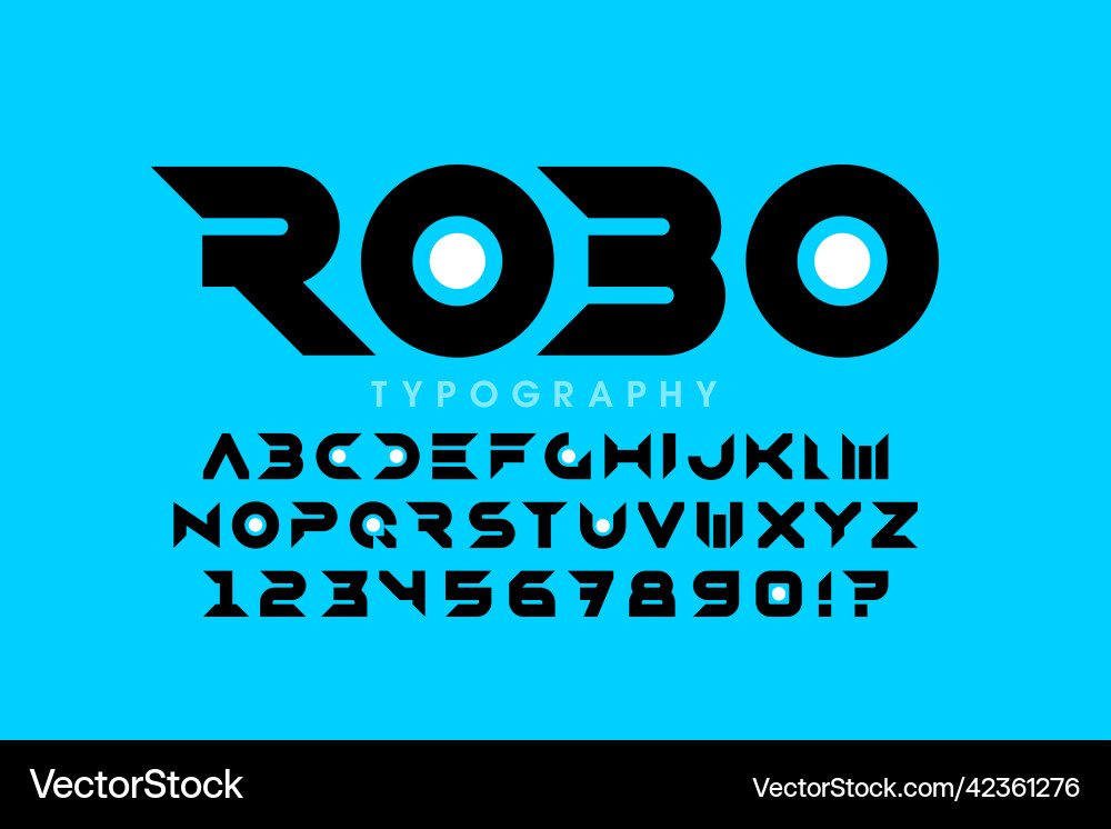 Technological minimal style font design Technological minimal style font design vector image