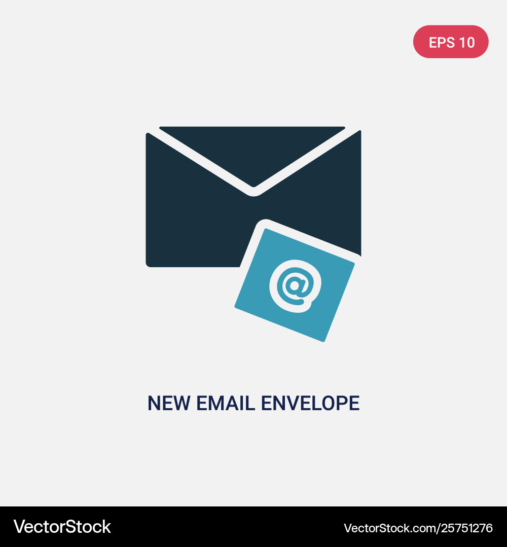 Two color new email envelope icon from user Two color new email envelope icon from user vector image