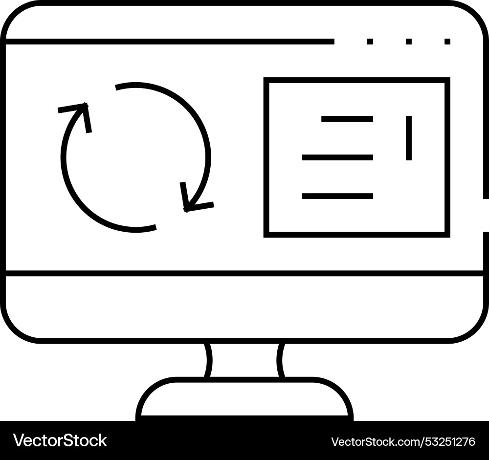 Update operating system line icon Update operating system line icon vector image