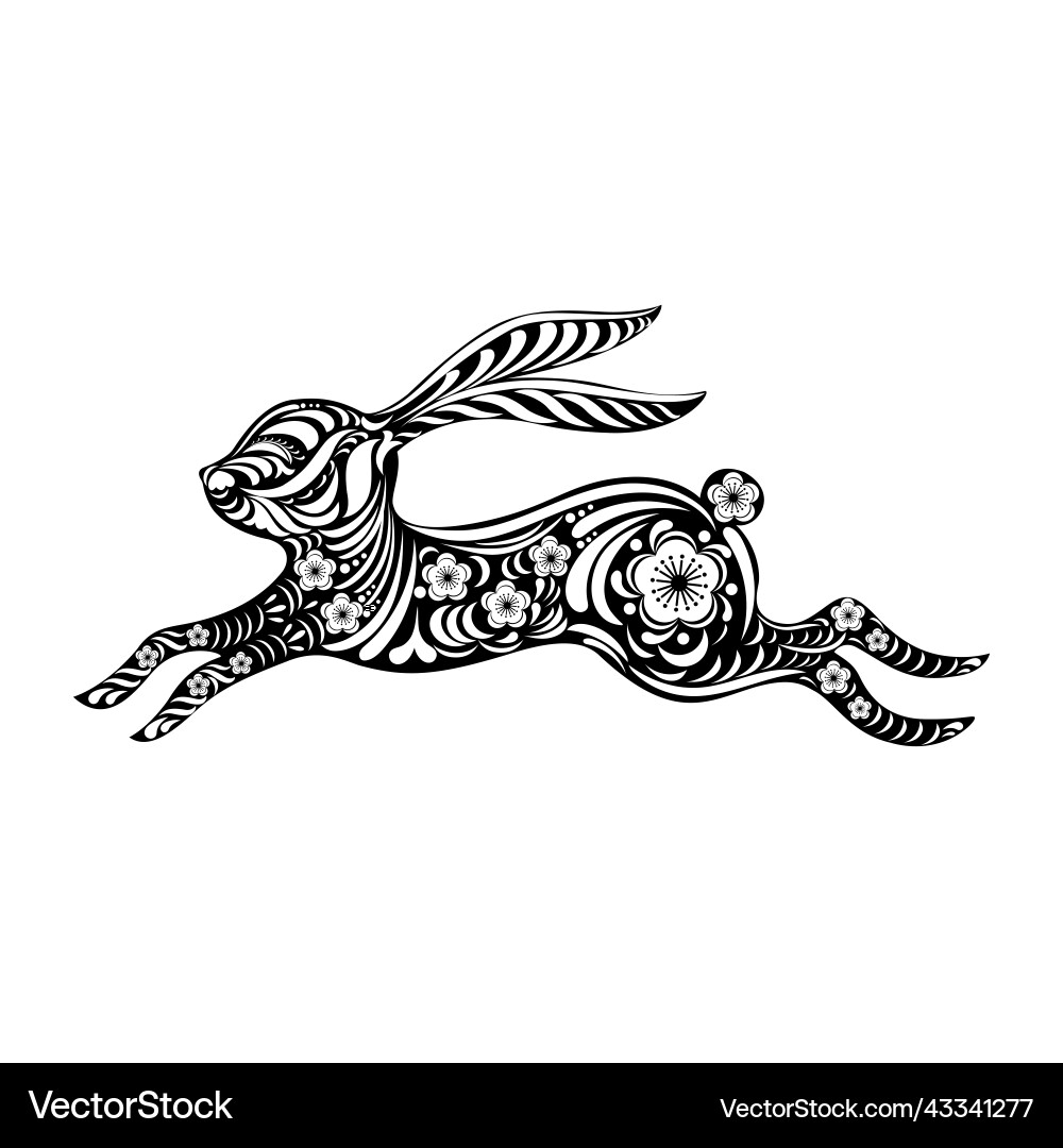 2023 Rabbit Year Paper Cut Art – Royalty-Free Vector | VectorStock