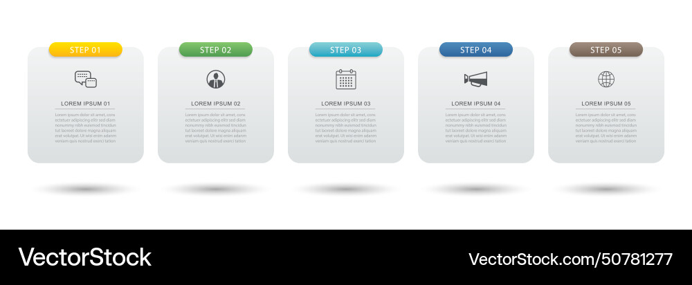 5 data infographics tab paper index template 5 data infographics tab paper index template vector image
