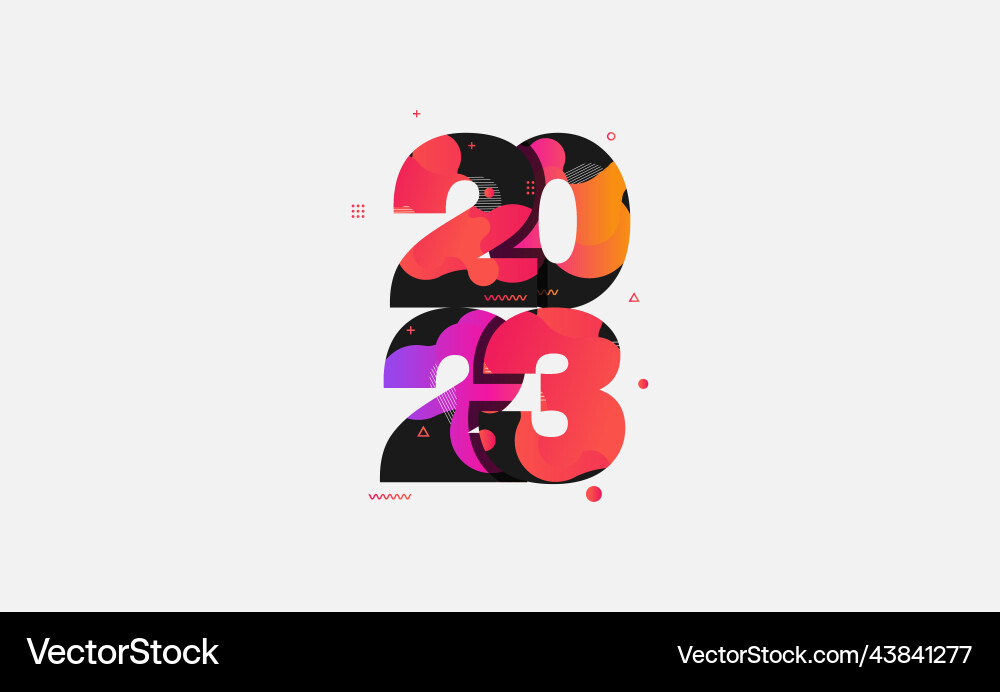 Abstract liquid shapes design with number 2023 Abstract liquid shapes design with number 2023 vector image