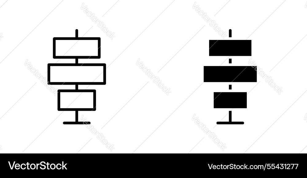 Align center icons set in filled and strokes vector image