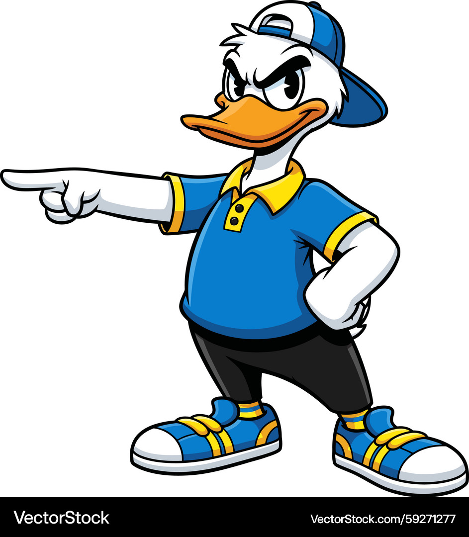 Angry Donald Duck Cartoon – Royalty-Free Vector | VectorStock, image size:943x1080