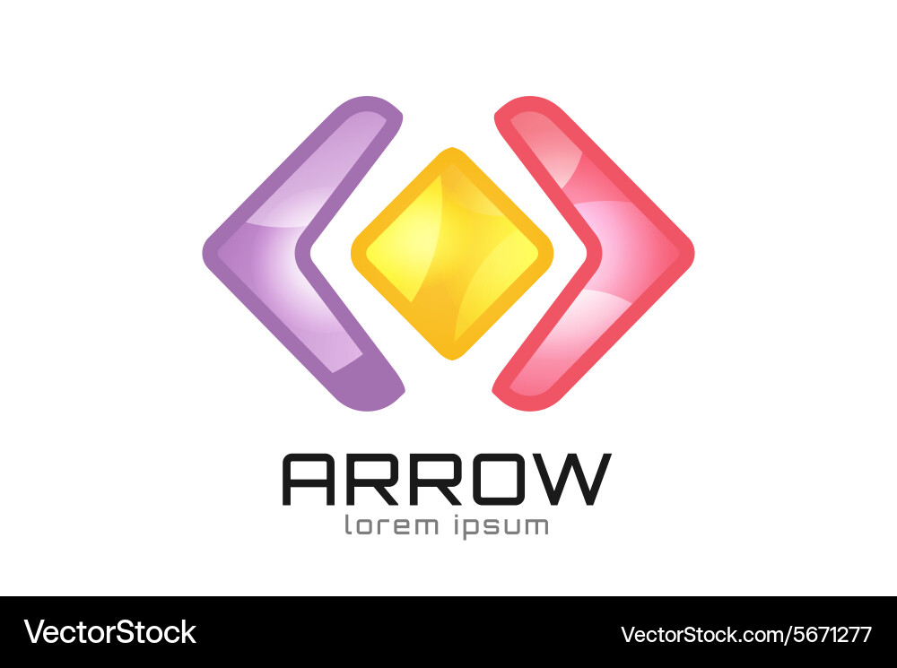 Arrow abstract logo template web or app Vector Image
