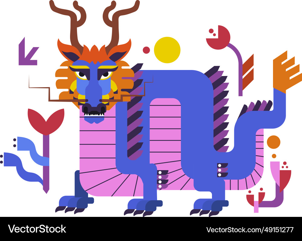 Chinese dragon creature folklore personage Chinese dragon creature folklore personage vector image