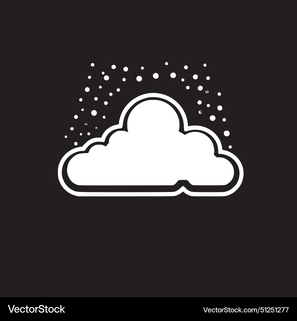 Cloud - black and white Royalty Free Vector Image