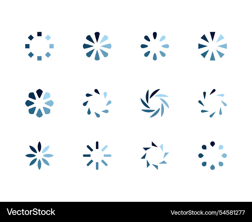Collection loading bar status icon set of loaded vector image