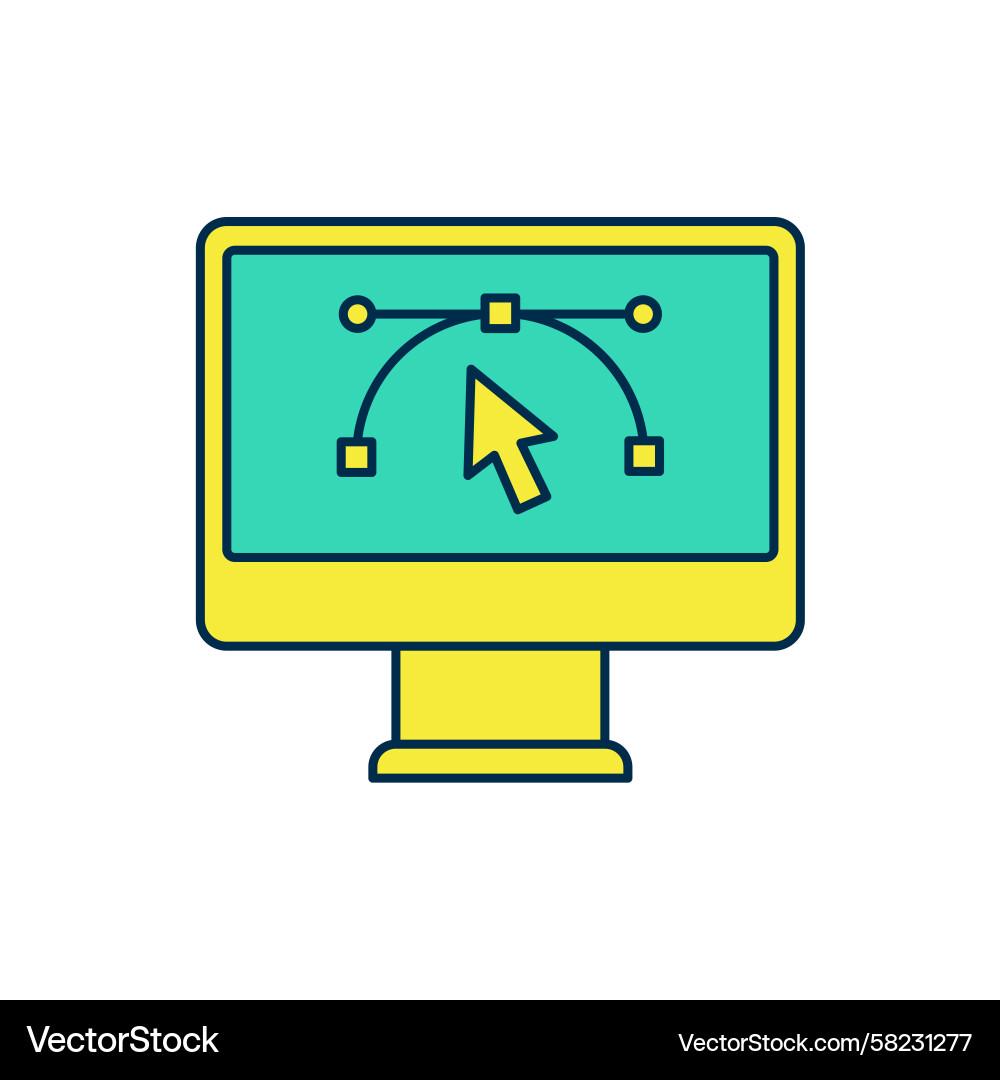 Computer Display Icon - Software Interface Vector Image