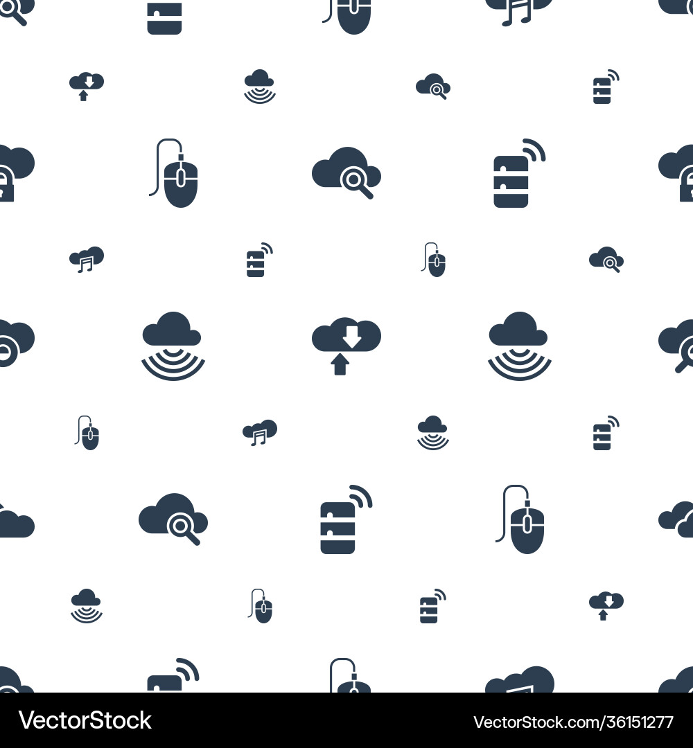 Computing icons pattern seamless white background vector image
