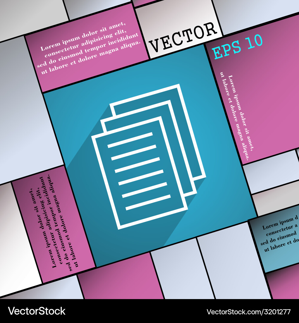 Copy file icon symbol flat modern web design vector image