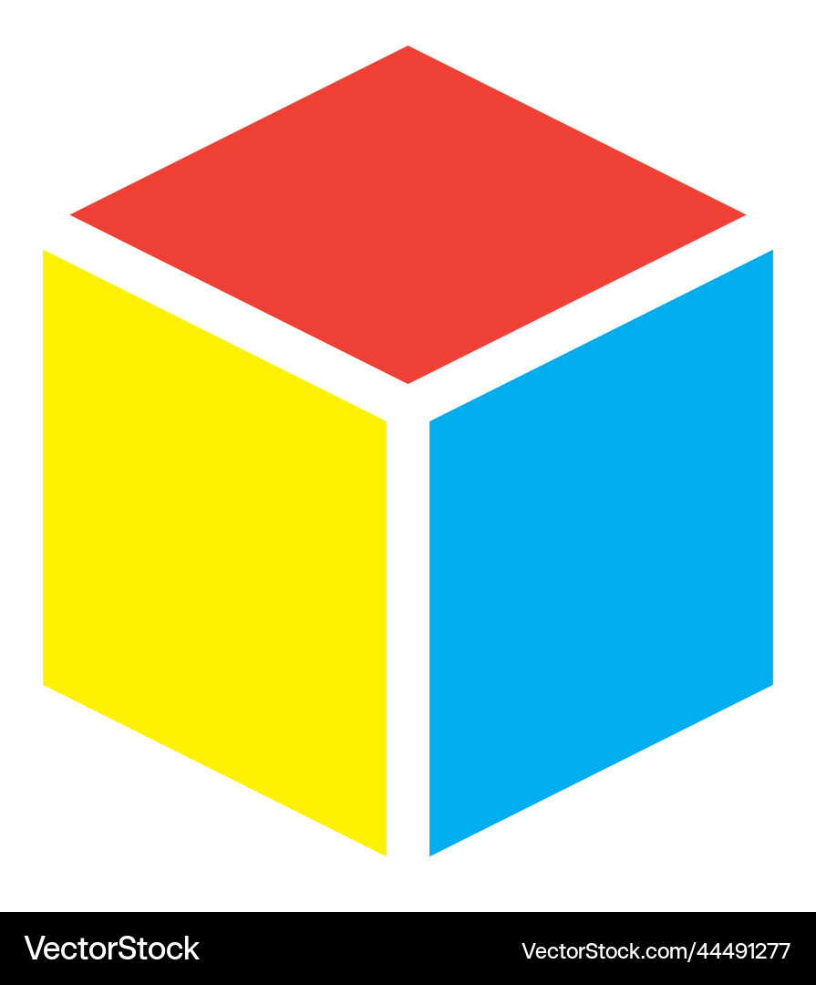 Cube icon cuboid block shape element Cube icon cuboid block shape element vector image