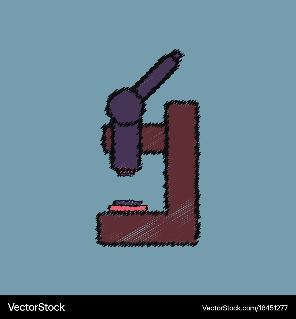 Flat shading style icon laboratory microscope Vector Image