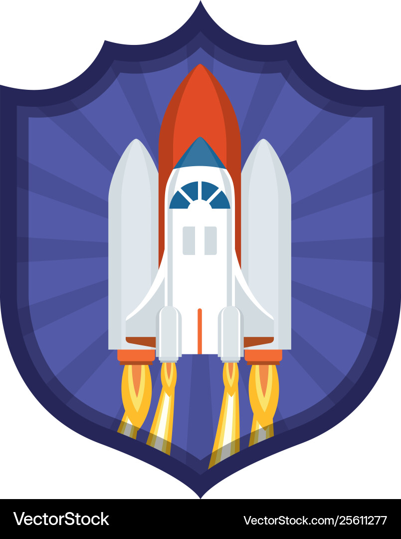 Frame with rocket taking off icon Frame with rocket taking off icon vector image