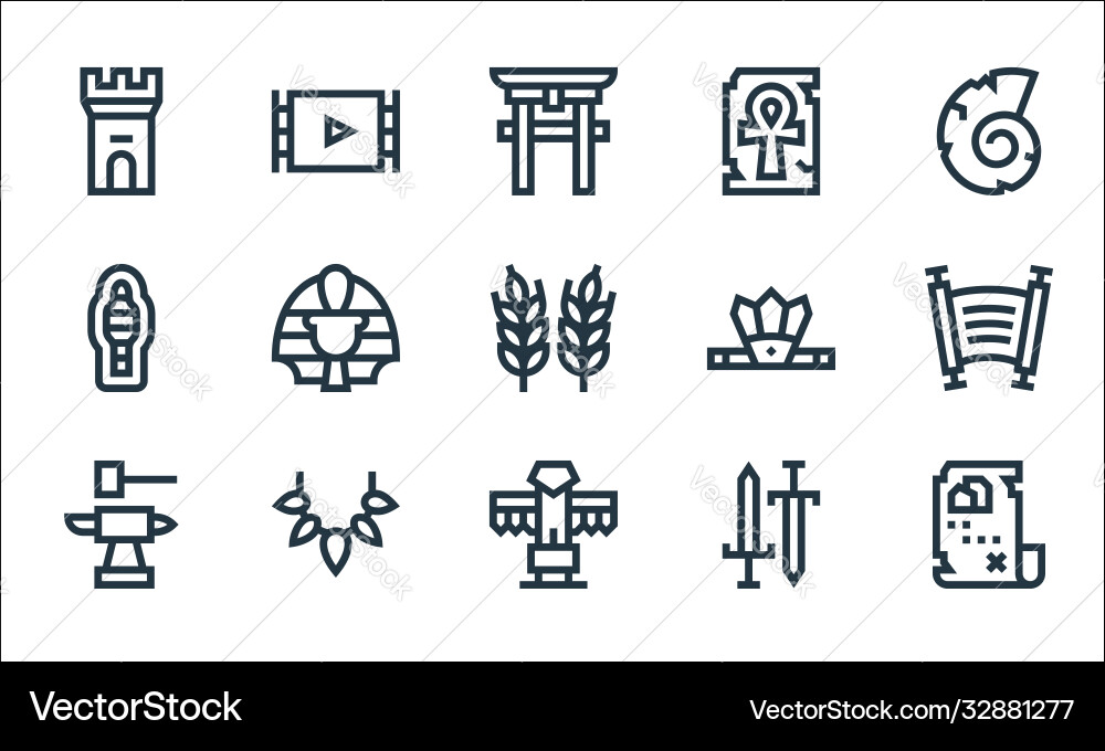 History line icons linear set quality Vector Image