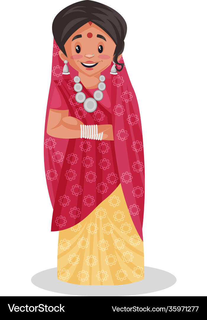 Indian rajasthani Frau Cartoon Indian rajasthani Frau Cartoon vektorbild