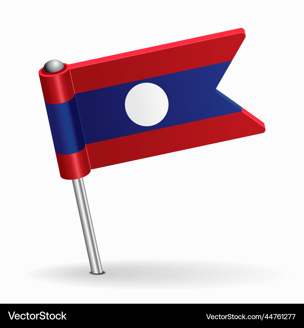 Laotian flag map pointer layout Laotian flag map pointer layout vector image
