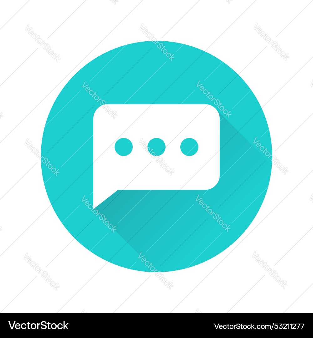 Message text bubble blue circular shadow icon Message text bubble blue circular shadow icon vector image