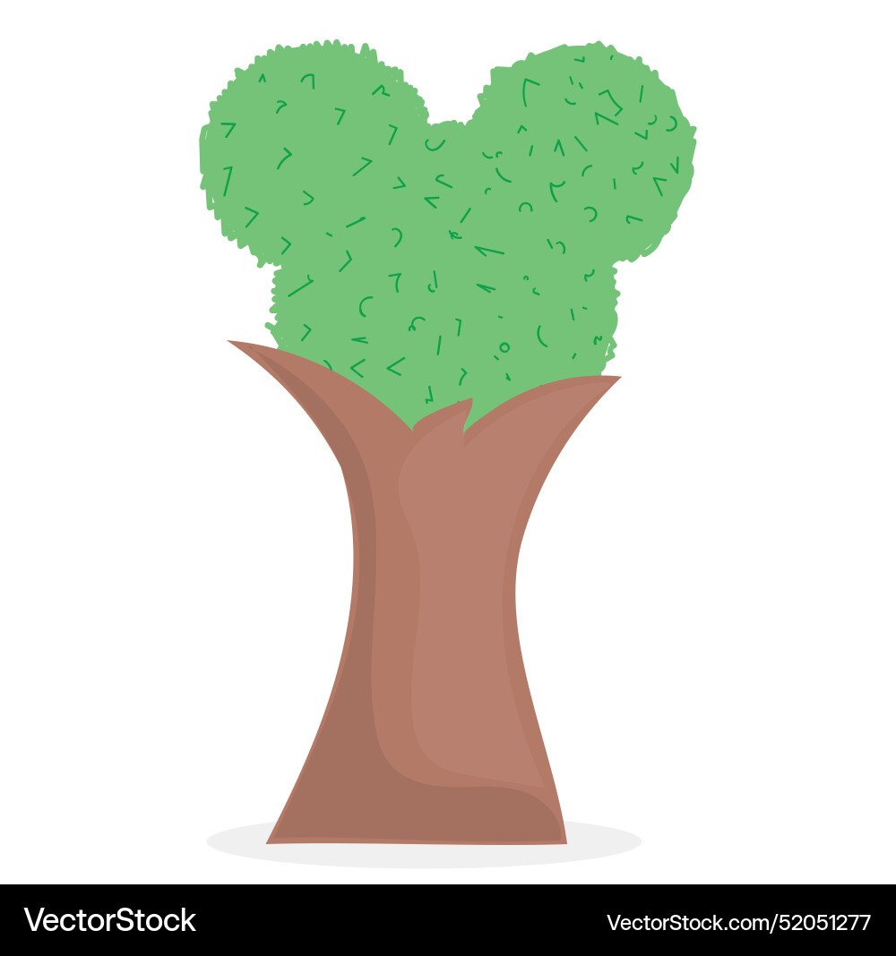 Mickey mouse tree hand drawn Mickey mouse tree hand drawn vector image