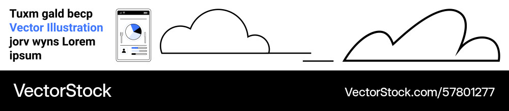 Mobile data analytics next to minimalist cloud Mobile data analytics next to minimalist cloud Vector Image