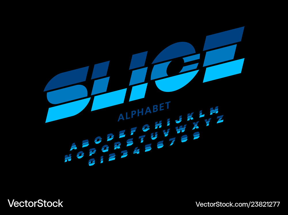 Modern sliced font design alphabet letters Modern sliced font design alphabet letters vector image