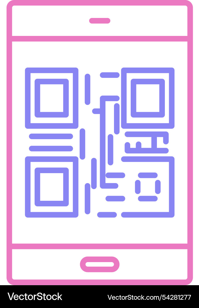 Qr code line two colour icon vector image
