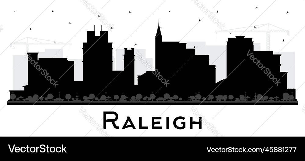 Raleigh north carolina city skyline silhouette Raleigh north carolina city skyline silhouette vector image
