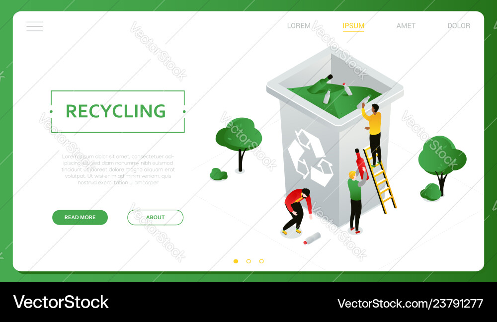 Recycling - modernes farbenfrohes isometrisches Web Recycling - modernes farbenfrohes isometrisches Web vektorbild