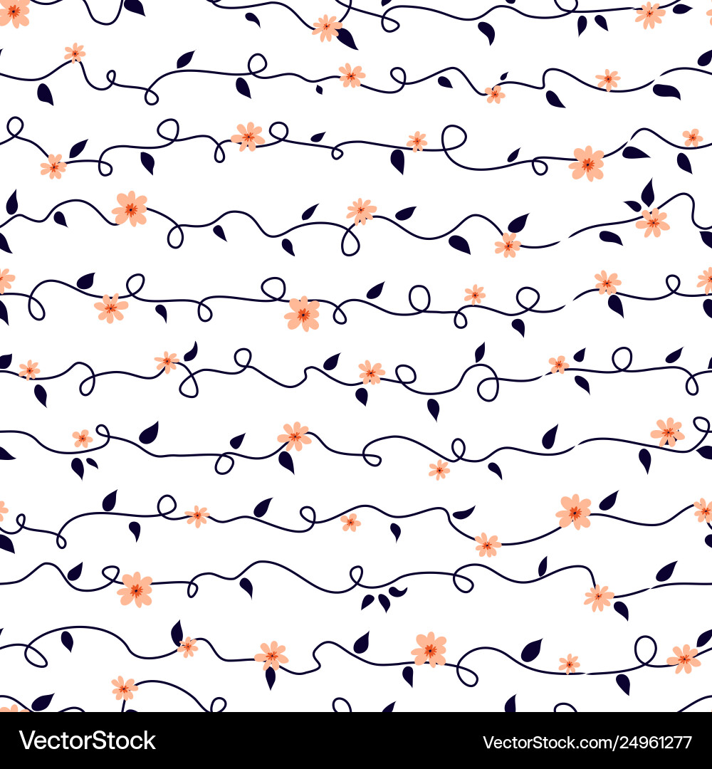 Seamless pattern wilth abstract flowers on curly Seamless pattern wilth abstract flowers on curly vector image