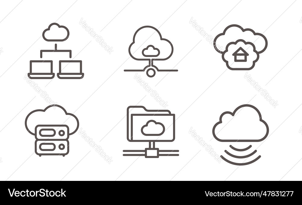 Set of cloud service icons computing concept Set of cloud service icons computing concept vector image