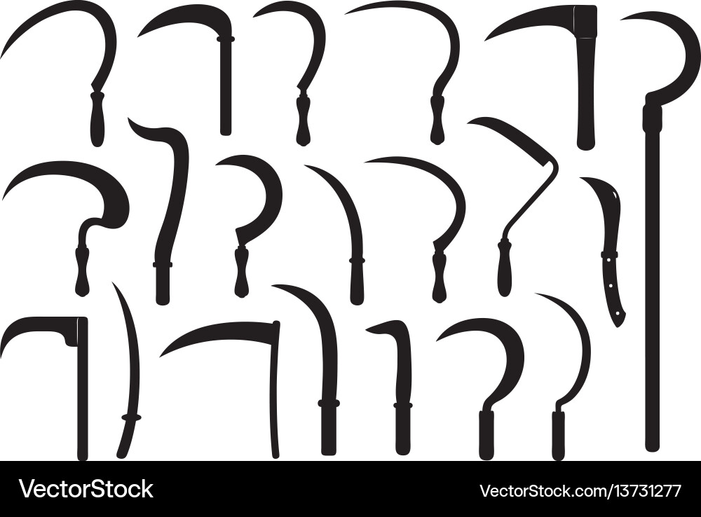 Set of different sickles Set of different sickles vector image