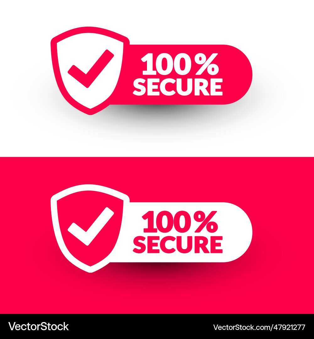 Shielded Label Set - Secure 100 vector image