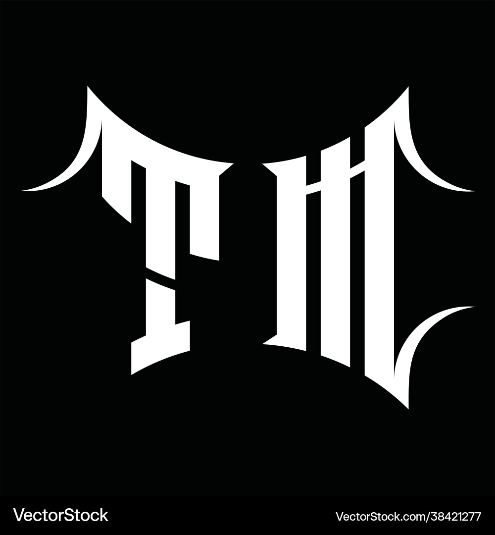 Tm logo monogram with abstract shape design Vector Image