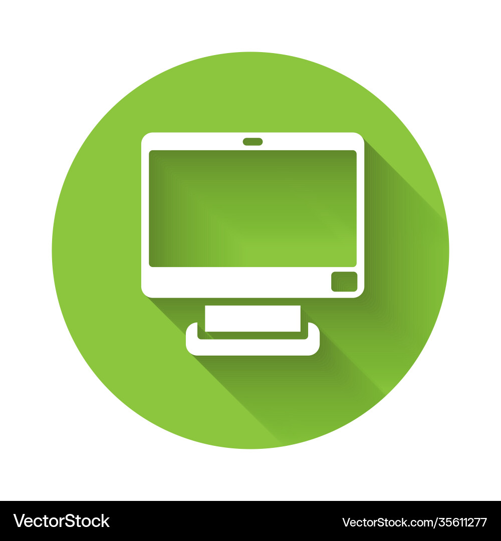 White computer monitor screen icon isolated White computer monitor screen icon isolated vector image