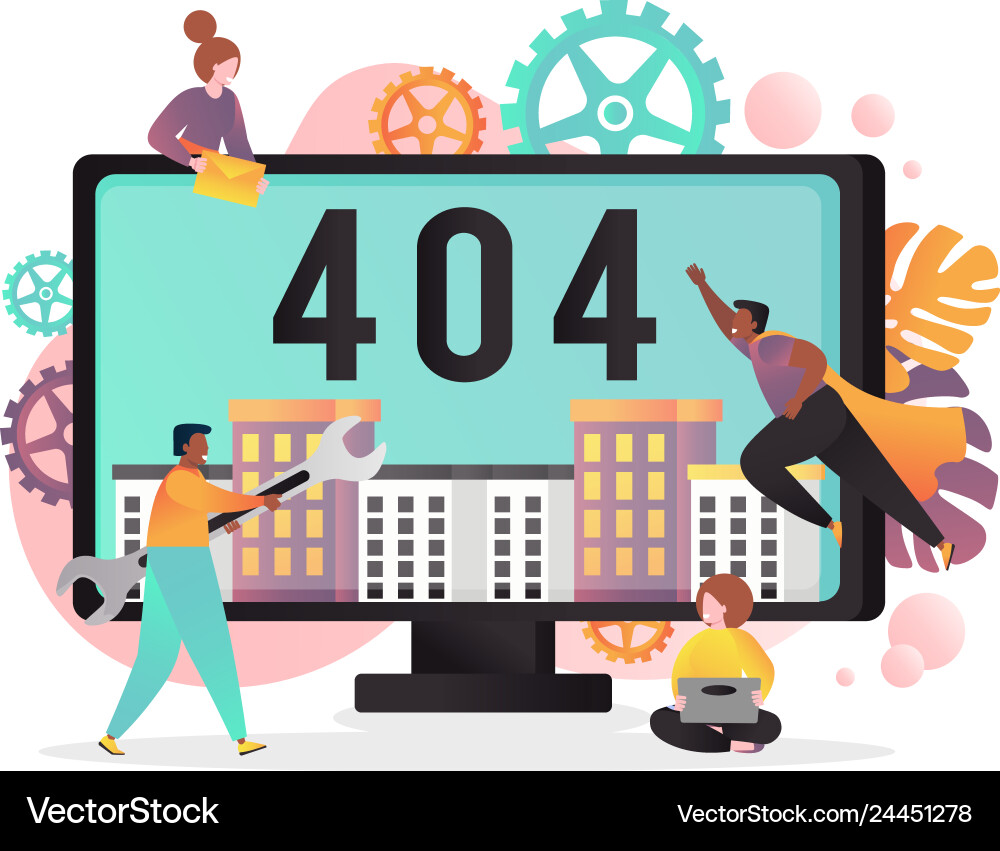 404 Error - Page Not Found vector image