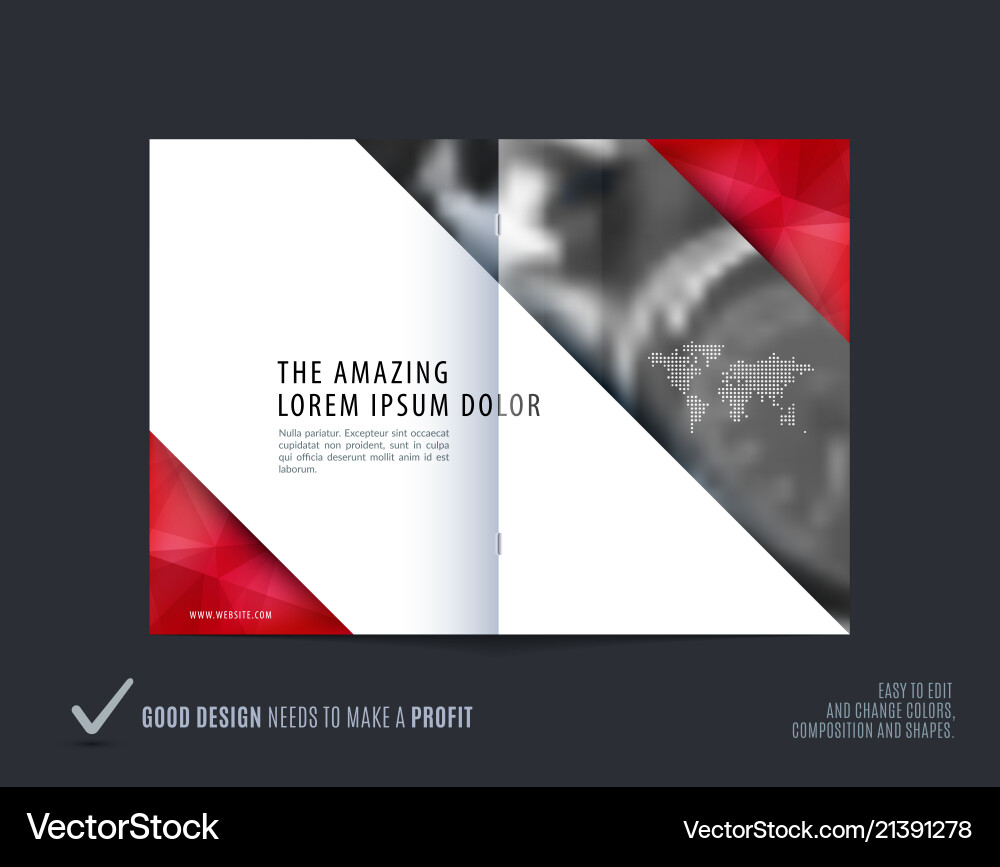 Abstract double-page brochure design triangular Abstract double-page brochure design triangular vector image