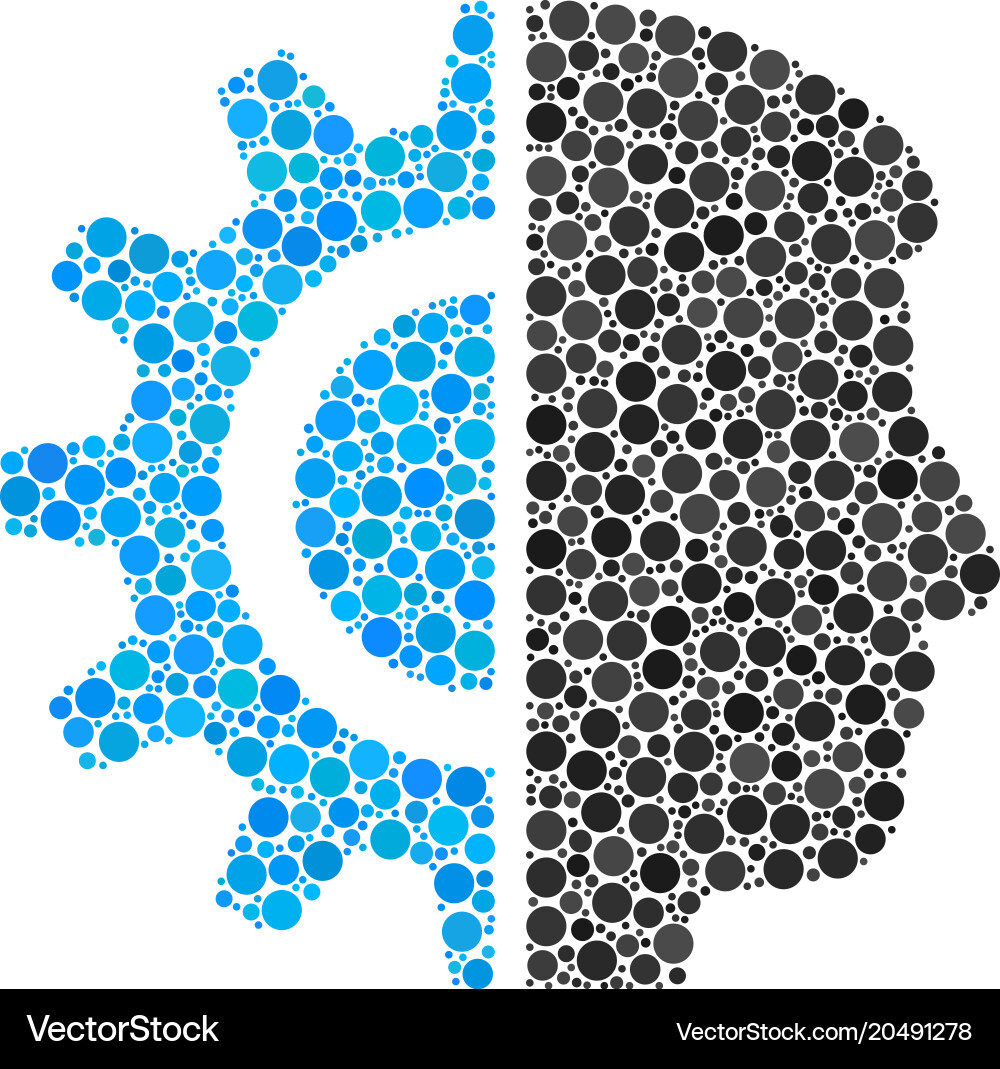 Android robotics composition of filled circles vector image
